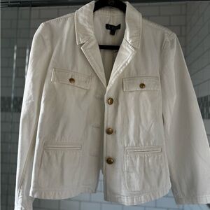 J. Crew Women's Cream Jean Jacket with Gold Buttons NWT